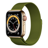 Correa Para Apple Watch Metálica Milanese Acero Inoxidable Ancho 38 Mm Color Verde
