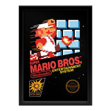 Quadro Retrogame Capa Super Mario Bros Nes 33x45 Cm