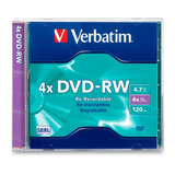 Dvd Rw Regrabable 4x 4.7gb Caja Slim 120min Verbatim 