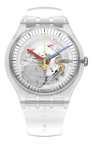 Reloj Swatch Clearly New Gent So29k100 Color De La Malla Transparente Color Del Bisel Transparente Color Del Fondo Transparente
