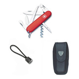 Navaja Victorinox  Camper Roja + Funda + Cordon + Grabado