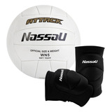 Kit Voley Pelota + Rodillera Nassau Soft Touch Profesional