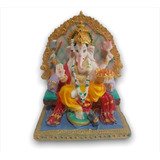 Ganesha Estatua Colores Altar 17x13cm Hermosa