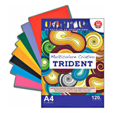 Papel Colorido 8 Cores Trident A4 120gr Recorte Colagem