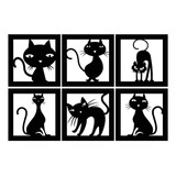 Quadros Decorativos Gato Pet Sala Mdf Vazado Pequeno 10x10