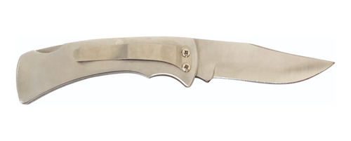 Canivete Zebu 301 Aço Inox Alumínio Grande, Presilha E Trava