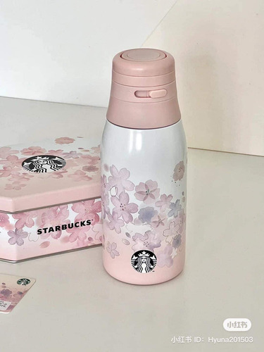 Taza Starbucks Sakura Japón Original De Acero  De 355 Ml