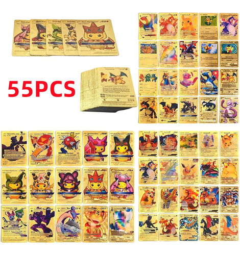 Pokemon Cartas Pikachu Vmax Tcg Tarjetas De Arco Iris 55 Pzs