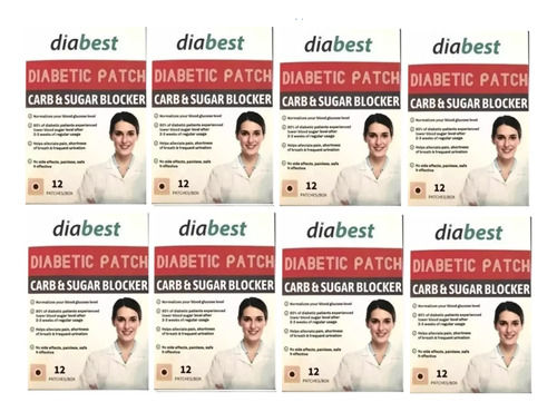 96 Parches P/diabéticos Diabetes Bloqueador D Azúcar 8 Cajas