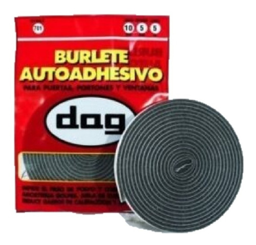 Burlete Goma Puerta Ventana Frio Dag Autoadhesivo 10x5mm 5mt