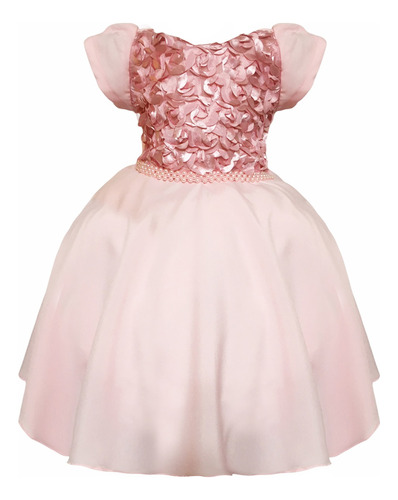  Vestido Festa Infantil Rosa Menina Princesa Criança Abc