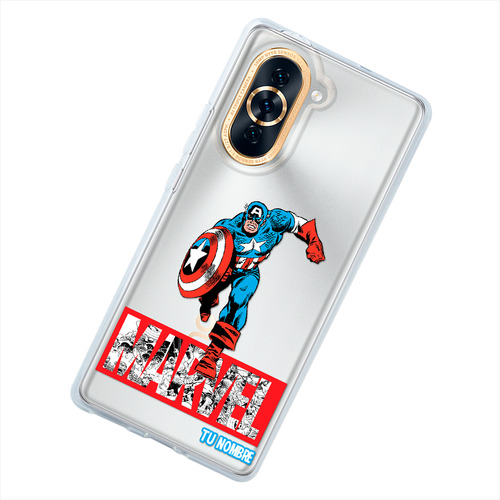 Funda Para Huawei Capitán América Marvel Con Tu Nombre