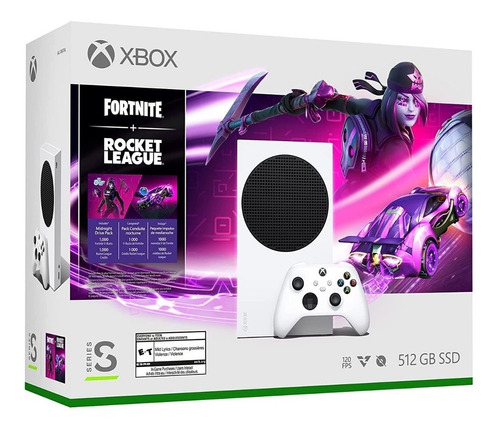 Console Xbox Series S 512gb: Pacote Fortnite E Rocket League Cor Branco