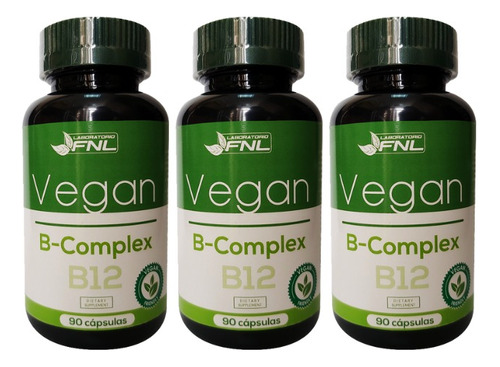 Vegan B Complex 3 Frascos Fnl Complejo B B12 Dietafitness