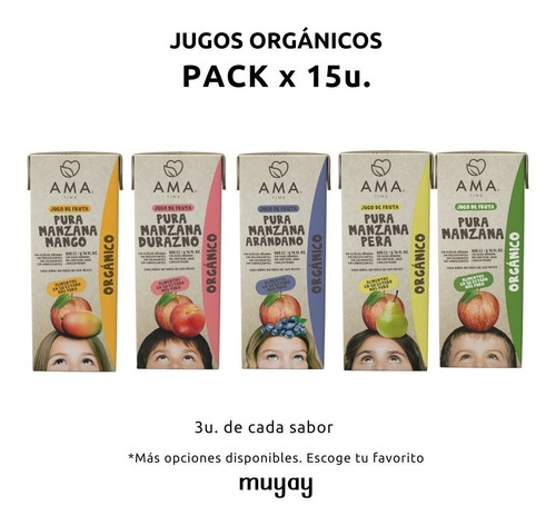 Jugo Ama De Fruta Orgánico - Pack 15u.