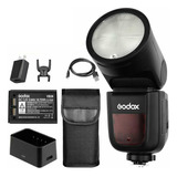 Flash Godox V1 Com Cabeça Redonda Para Câmeras Fuji