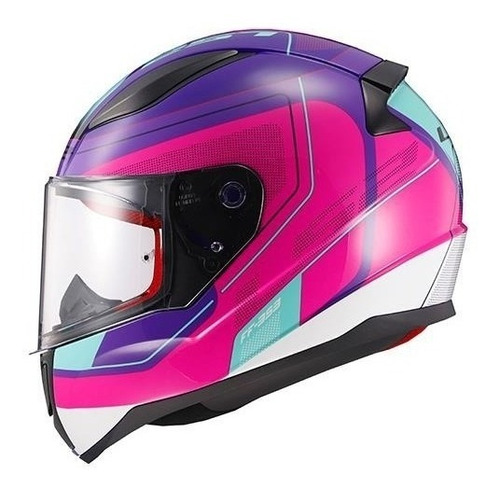 Casco Cerrado Ls2 Rapid Graphic S Ros/mor/turq/bco Ff353