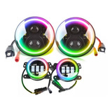 Kit 4 Faros Jeep Wrangler Dancing Halo Ring 7  Y 4 