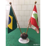 * Porta Bandeira De Mesa - Brasil E Santa Catarina *