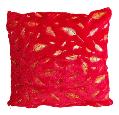 Funda Para Cojin Peluda Pluma Rojo Decorativa Pelo Corto