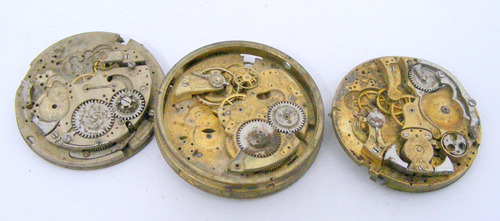3 Maquinas De Reloj Repetidor  Incompletas, P/ Repuestos