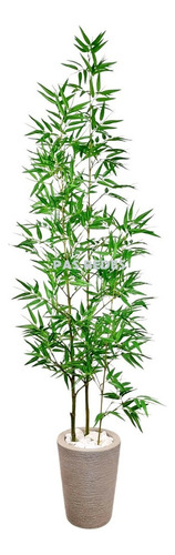 Planta Artificial Bambu Mossô Da Sorte Com Vaso Decorativo