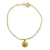 Pulsera San Benito 10mm Enchapado Oro 18k