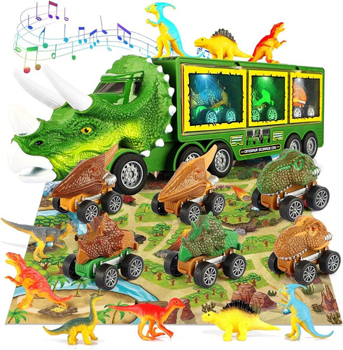 Camion Dinosaurio De Juguete De Transporte Triceratops Bluej