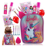 Kit Maquiagem Infantil Mochila Barbie Unicórnio Barato