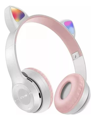 Auriculares Vincha Oreja Gato Luz Led Bluetooth Gatito Niños