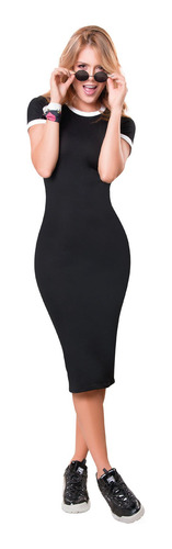 Vestido Corto Juvenil Femenino Negro Atypical