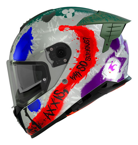 Casco Para Moto Gris Talla Xl Hawk Sick Joke Axxis