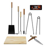 Juego Accesorios Parrilla Asado Kit X9 Piezas Herramientas