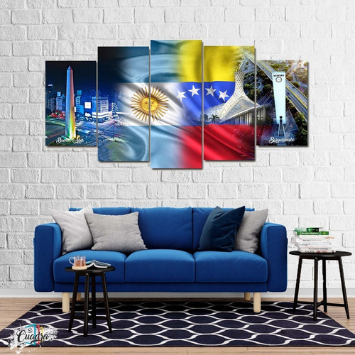 Cuadro Venezuela Argentina Montaje Personalizado Poliliptico