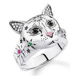 Anillos De Gato Chapados En Plata Para Mujer Con Circonita D