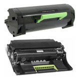 1 Toner+ 1 Cilindro P/ Lexmark Mx310 Mx410 Mx511 Ms610 Mx611