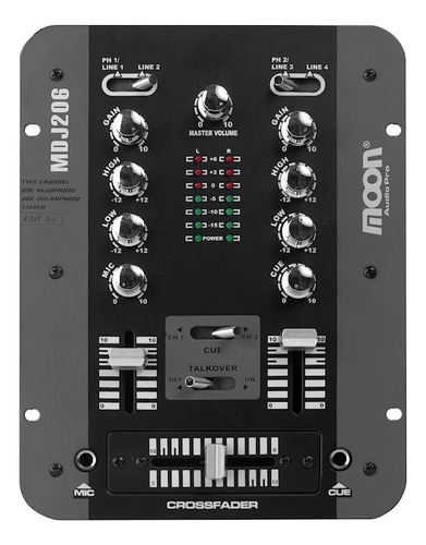 Consola Mixer Moon Mdj 206 Dj Stereo 2 Canales 5 Entrada