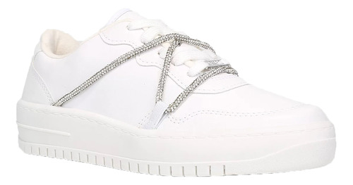 Tênis Vizzano Branco Hotfix Strass Prata Nº 34 A 40 Feminino