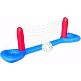 Set De Voley Inflable Pileta Pelota Bestway Mi Cielo Azul