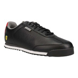 Original Tenis Puma Roma Ferrari Negro Perforado Talon Rojo 