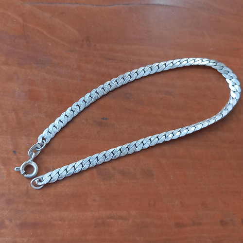 Pulsera De Plata 900 De Eslabones Planos Trenzados