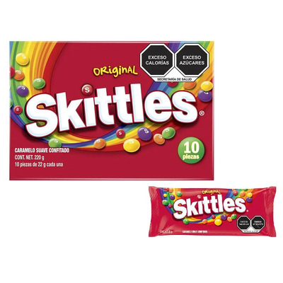 Caja x10 Und Dulces suaves Sabores Frutales Original 22g C\u002FU Skittles Mars | MercadoLibre