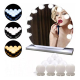 Kit 10 Focos Lamparas Luz Led Espejo Usb Maquillaje Camarin