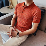 Polo Casual De Punto De Manga Corta Para Hombre/camiseta Tej