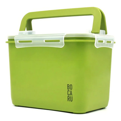 Lonchera Bento Box Para Oficina. Caja Hermética. Incluye Tuppers Por Separado. Verde Vivo