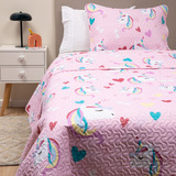 Cubrecama Cobertor Quilt Niña Niño +funda Almohada 1,5 Plaza