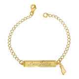 Pulseira Antialérgica Bebe Banho Ouro 18k Gravação + Figa  