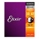 Cuerdas Elixir Nanoweb 10-47 Acustica - 100% Originales