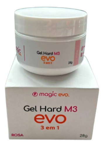 Gel Magic Evo Hard M3 Evo 28g Rosa Unha Decorada