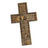 Cruz De Madera Cristiana, Escultura De , 26cmx20cmx1.8cm